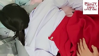 Thai Coed In Red Skirt Encounters Boyfriend In Dormitory