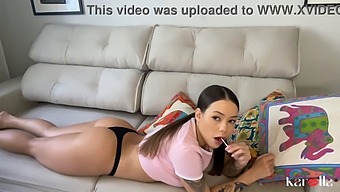 A Young Brunette Transitions From Sucking A Lollipop To Riding A Real Penis In This Video From Www.Karolla.Com.Br, Featuring Tags Such As Brunette, Teen (18+), Brown, Penis, And Ride.